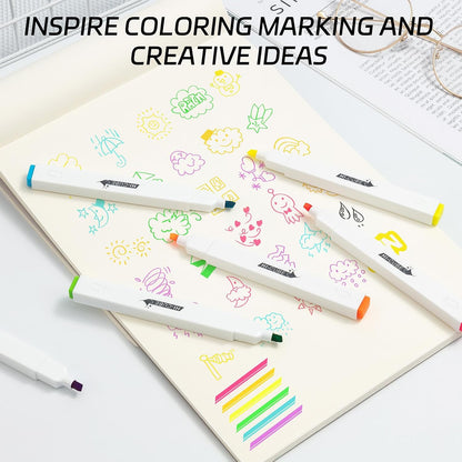 M&G Chenguang HI-CUBE Highlighters, 6 Pack Pastel Colors, Soft-Nib Chisel Tip with Fat Rectangular Barrel Design, No Bleed Highlighters for Journaling - No: AHMU1674