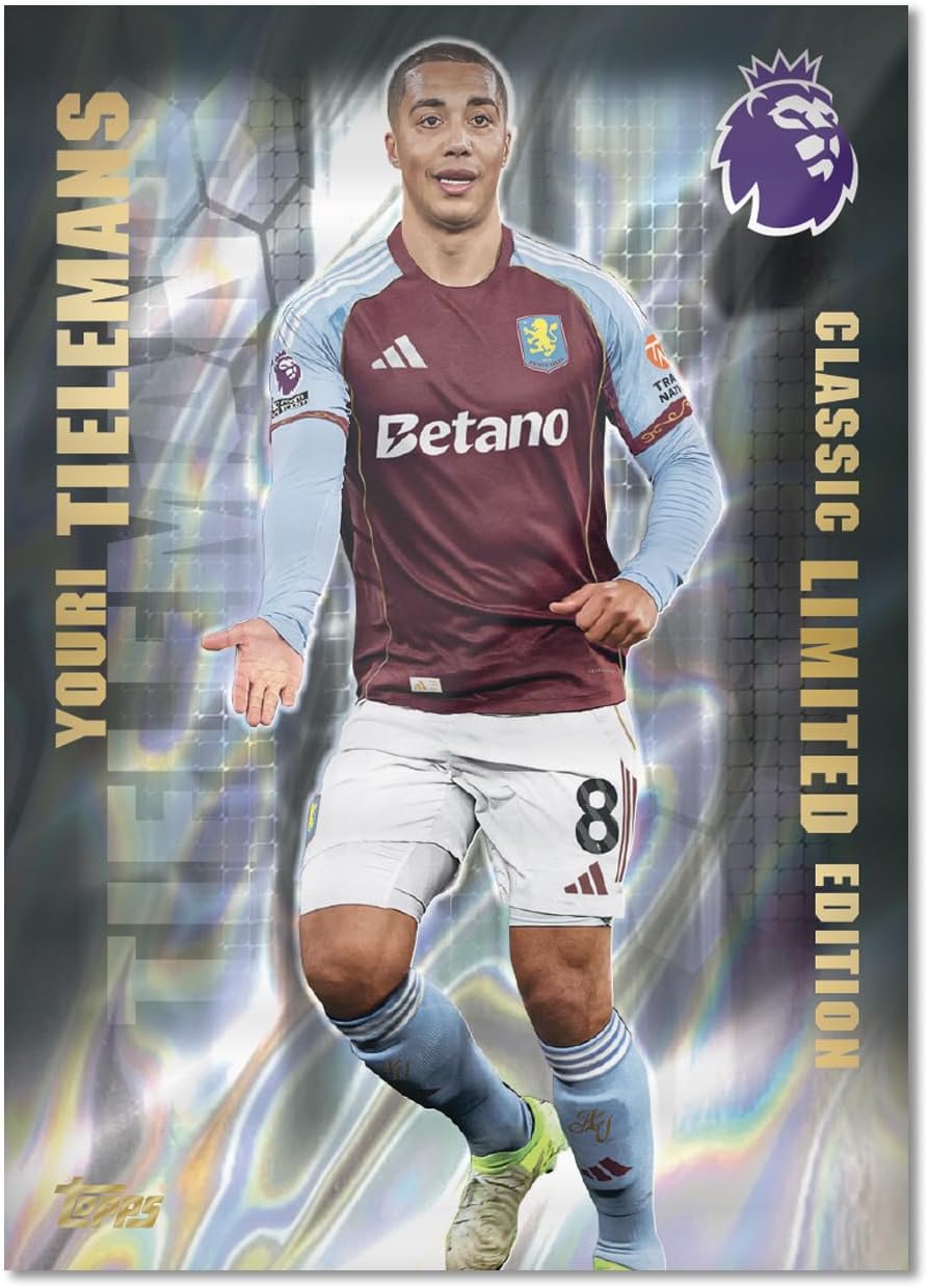 Topps Premier League 2025/2026 Collectible Football Trading Cards, Mega Multipack with 40 Cards, 3 or more Special Insert Cards per Pack + 3 Classic Limited Edition Cards