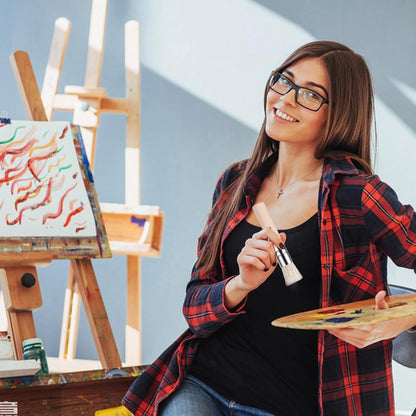 Keep Smiling Stencil Brush Set – 3-Piece Round Stencil Paint Brushes, Sizes 2, 4 & 8, Wooden Handles for Painting, Crafts & DIY