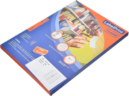 Yassin Professional Medium Adhesive Label Sticker,63x38 mm With Premium Material - Size: A4 - 21 Labels per Sheet - 100 sheets - No: 0932