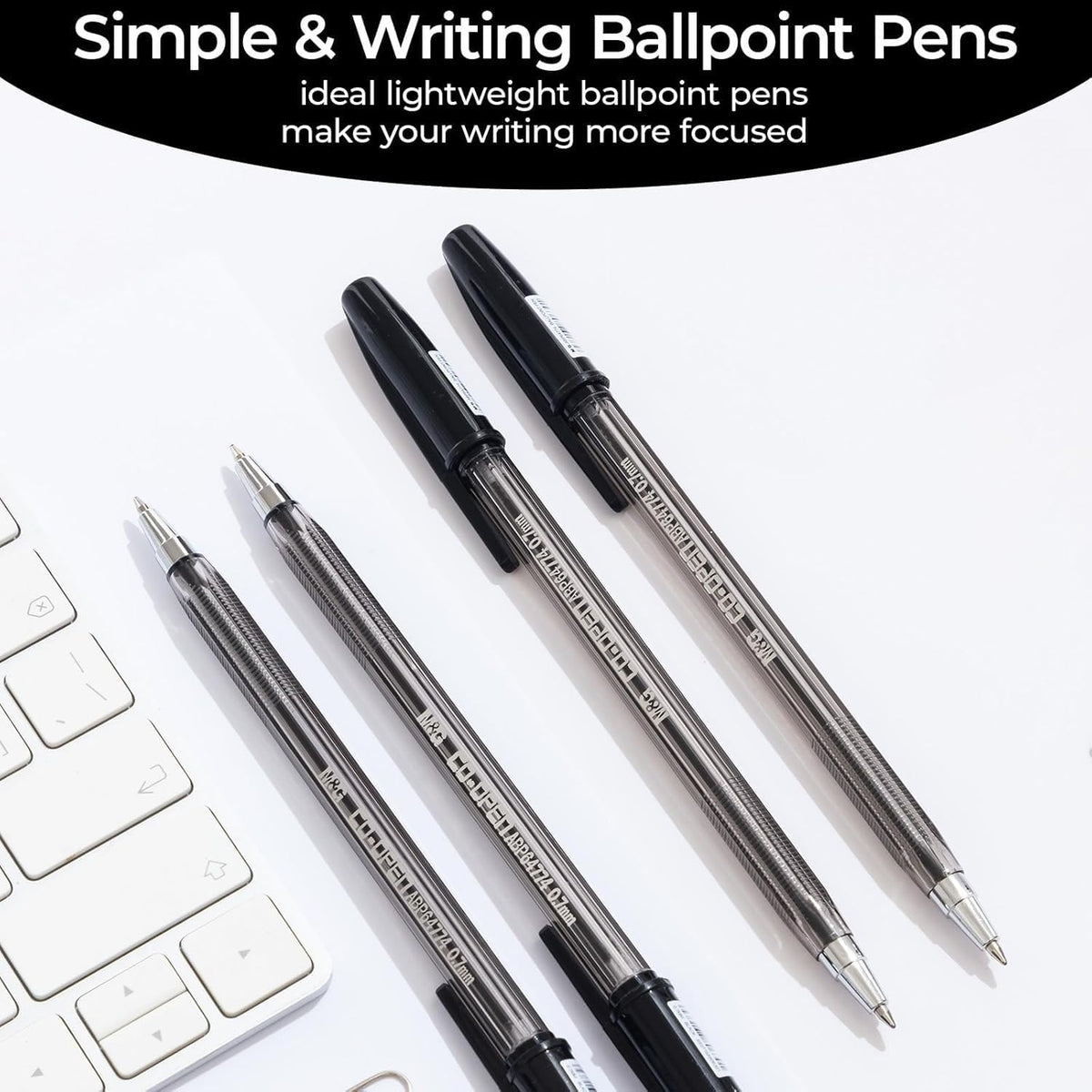 M&G Chenguang CO-OPEN Ballpoint Pen 0.7mm – Capped Fine Point Writing Pen – Black, Blue, Red or Green Ink – 1 pcs - No: ABP64774