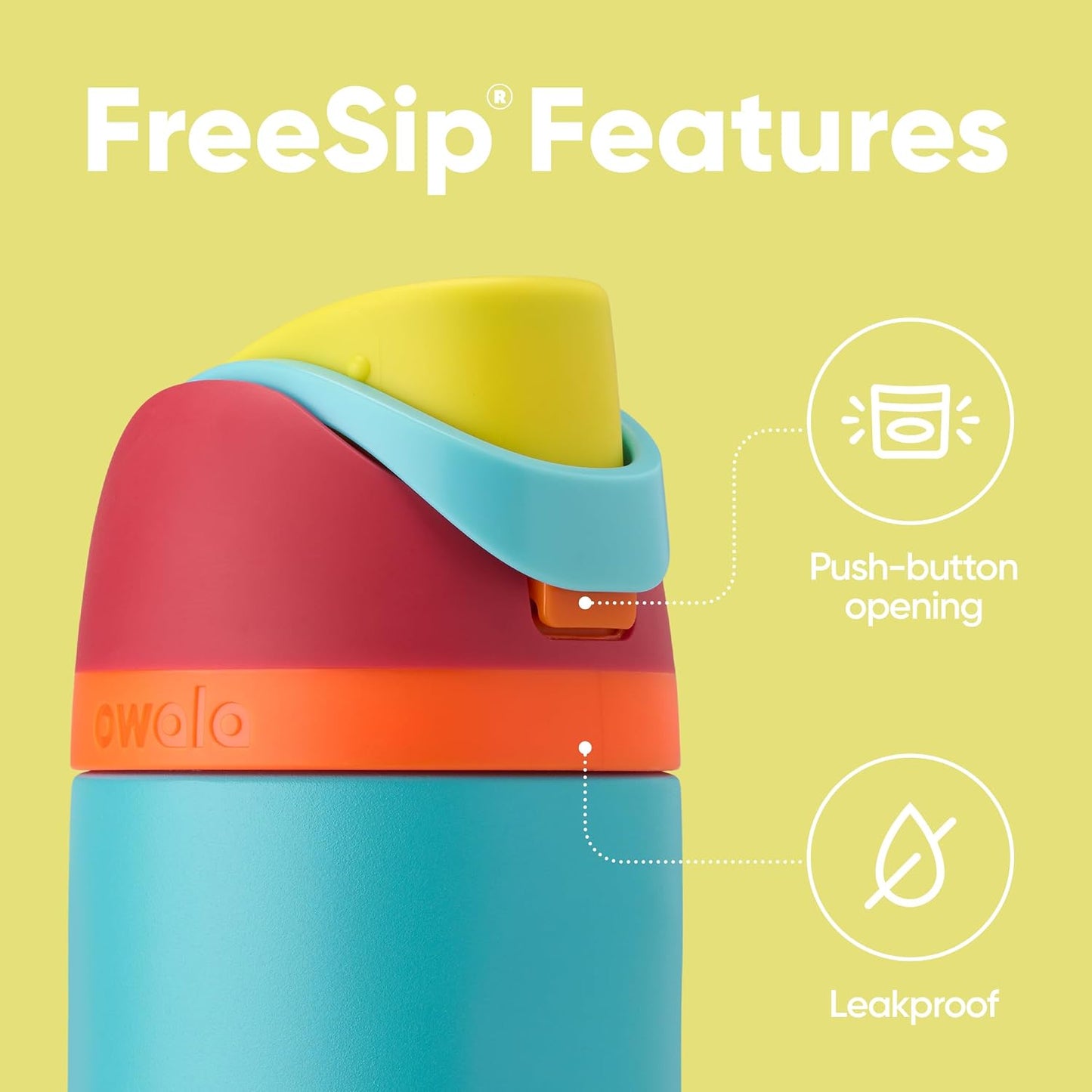 Owala FreeSip 32oz (945ml) Insulated Stainless Steel Water Bottle – Leakproof Vacuum Bottle with Built-in Straw & Carry Loop