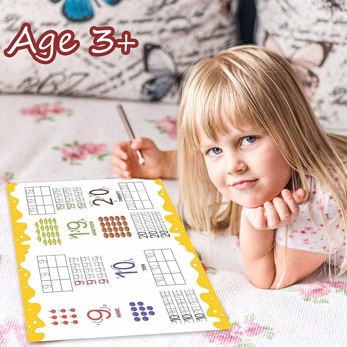 Yassin 123 Maths Learning Booklet for Kids with Whiteboard Pen – Reusable Write-and-Wipe Activity Book – Ages 3+ - No: 1147