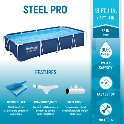 Bestway Steel Pro Rectangular Above Ground Pool 400×211×81cm – No.56405