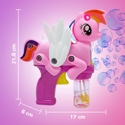 Unicorn Bubble Machine - Unicorn Bubble Gun For Girls | Handheld Bubble Machine For Kids - No:P81238-1