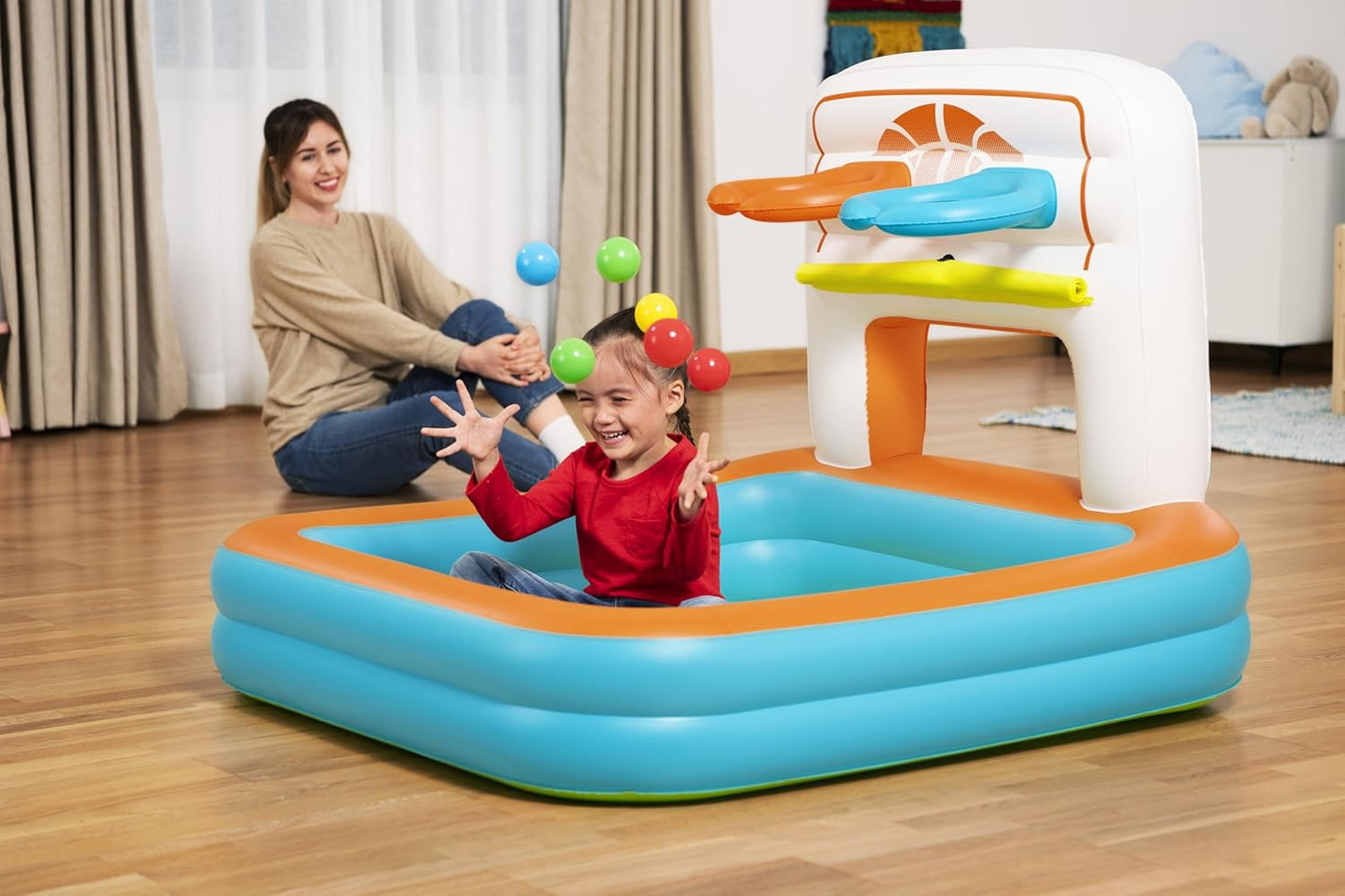 Bestway Kick 'N Swish 3-in-1 multi-Use Ball Pit - Inflatable Playground With Balls 120 x 107 x 84 cm - No: 52728
