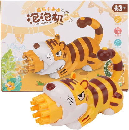 Bubble Machine, Cartoon Tiger Electric Bubble Blower Battery Operated for Outdoor Play - No:P024