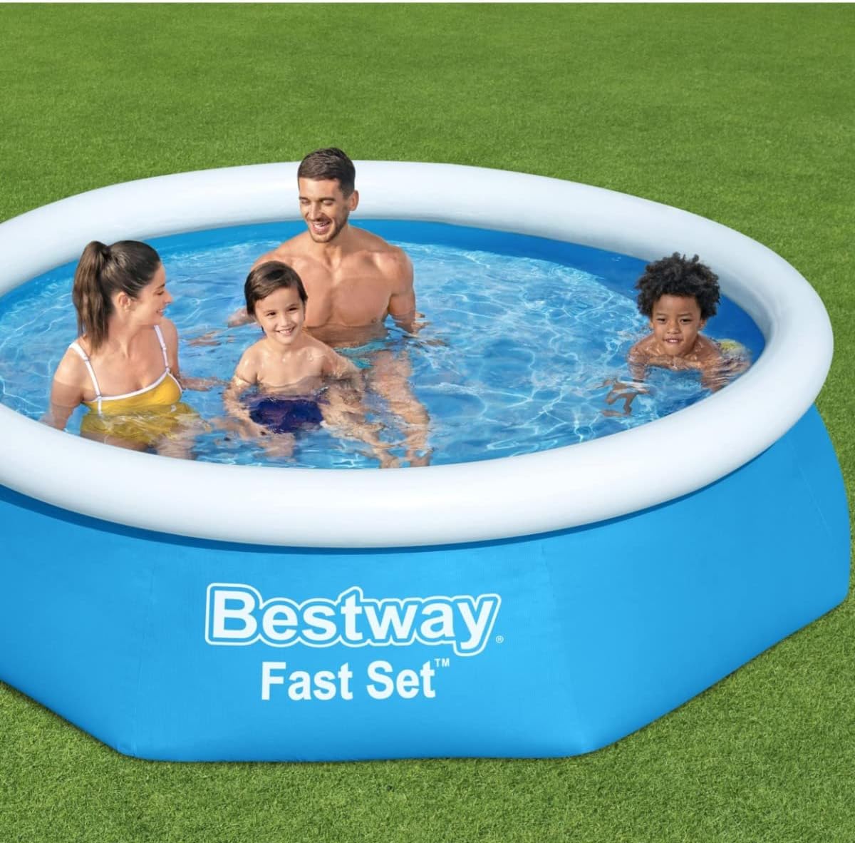 Bestway Fast Set Inflatable Swimming Pool Garden Round 244x61cm  - NoL57448