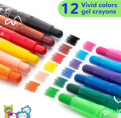M&G Chenguang So Many Cats Retractable Wax Crayons 12 Colors - No: AGMX4336