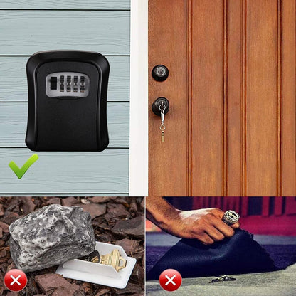 Key Safe Box Code Lock-Storage Key Box Outdoor Wall Mounted Security Password Key Box 4 Combination Code
