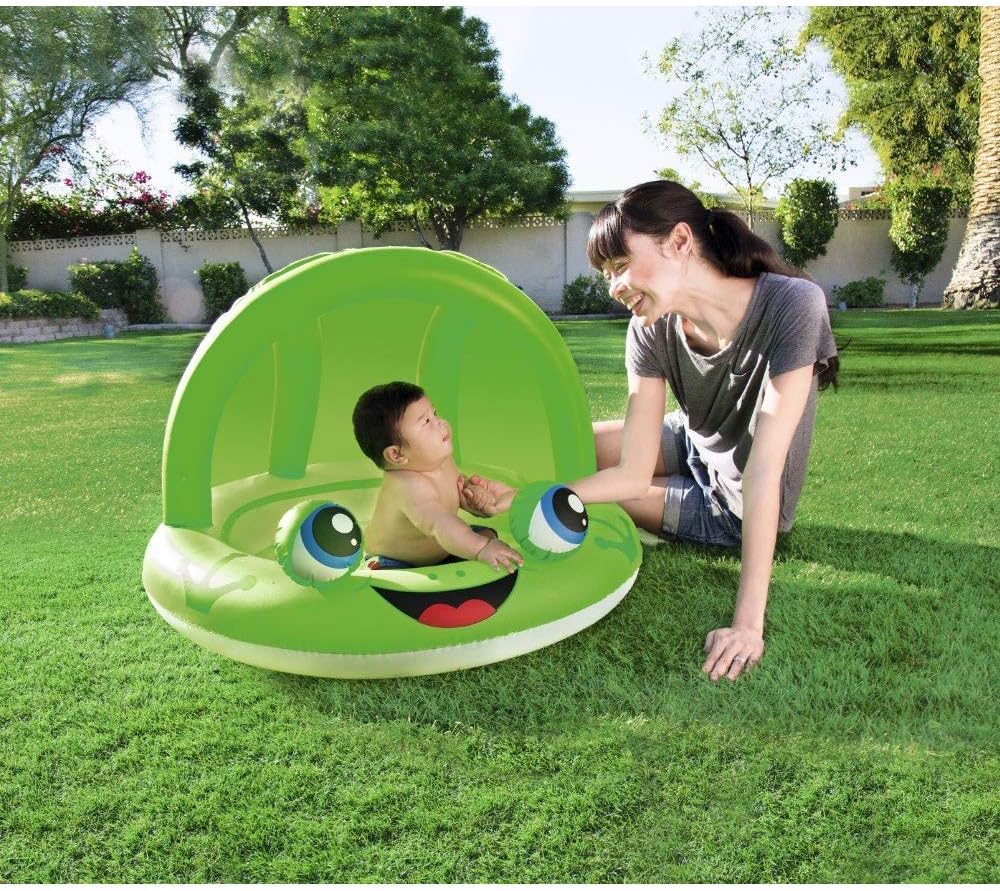 Bestway 52189 Frog Shaded Inflatable Play Pool with Sun Canopy