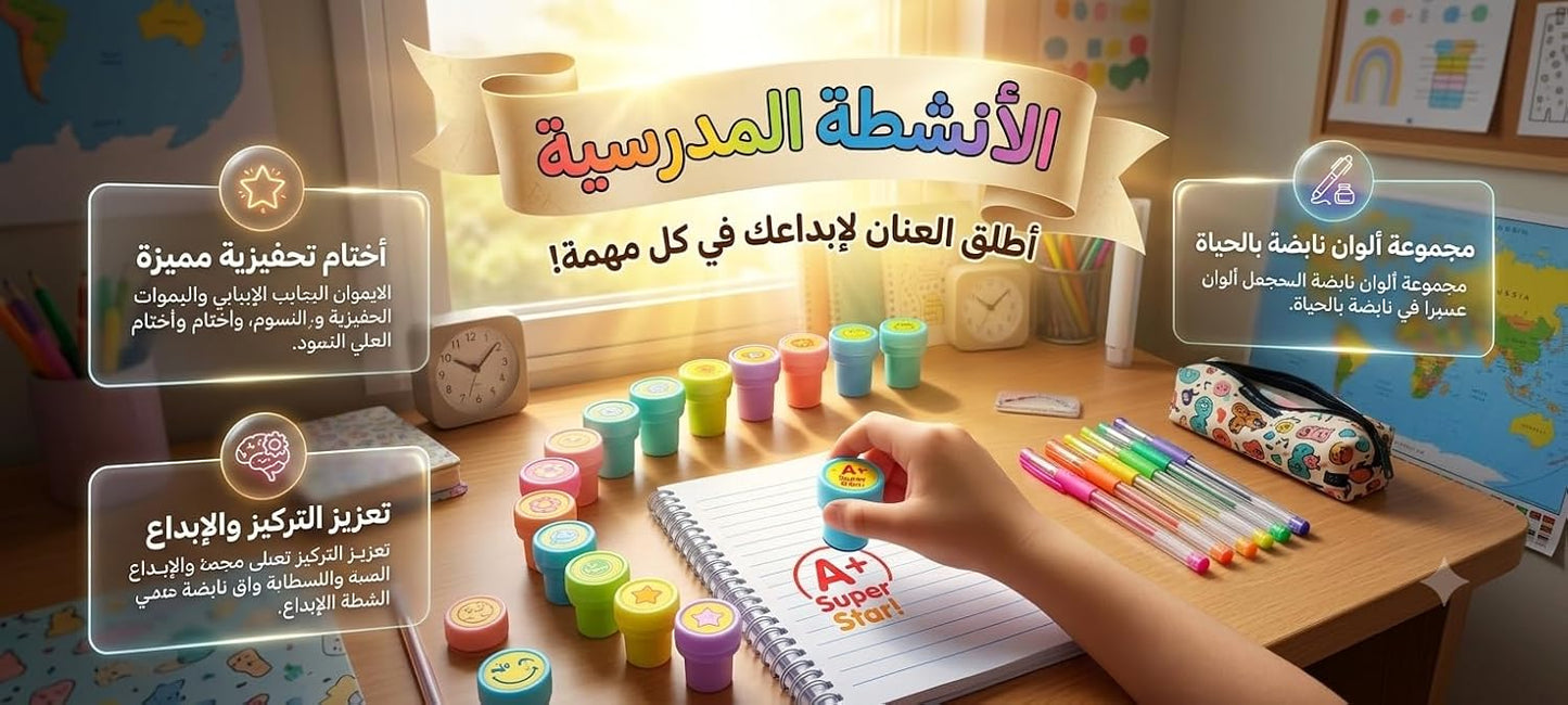 مجموعة من 10 طوابع أطفال بأشكال إيموجي مختلفة - رقم: DJ03-1155 