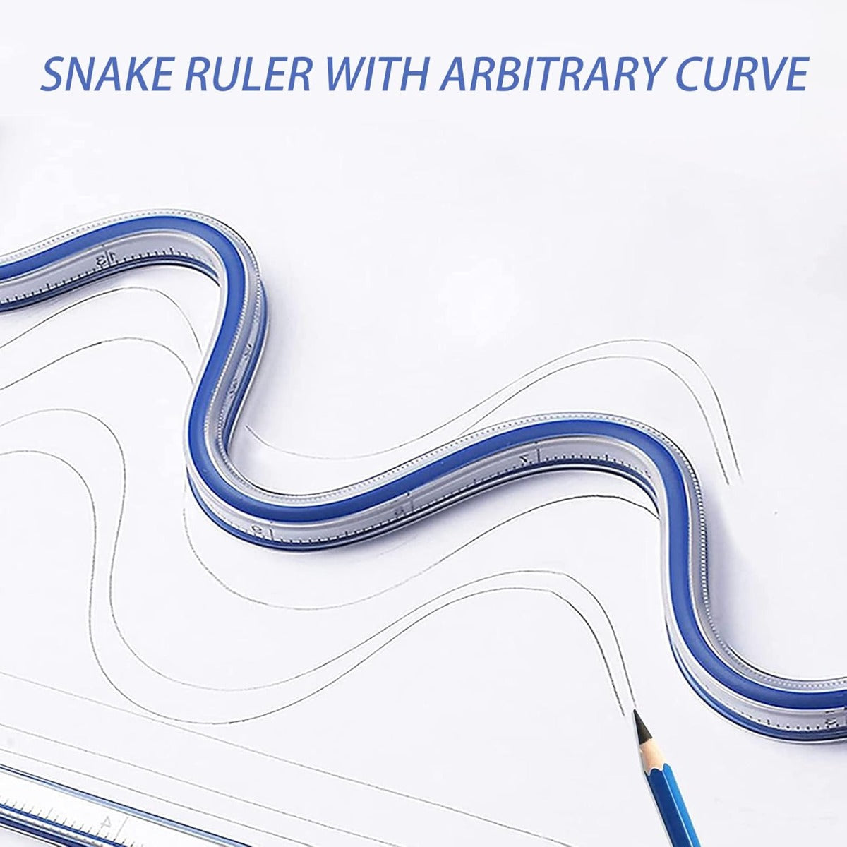 مسطرة منحنية من الفينيل، 60 سم، مسطرة منحنية فرنسية مرنة - رقم: FC-700 