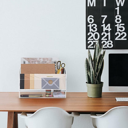 Acrylic Clear Office Organizer Multiple Space.
