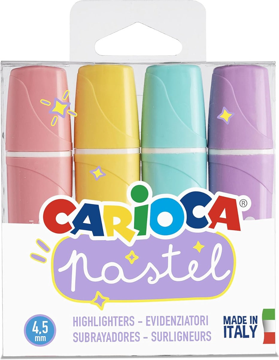 CARIOCA Pastel Highlighters Memolight Trasp. Box 4pcs - No:43167