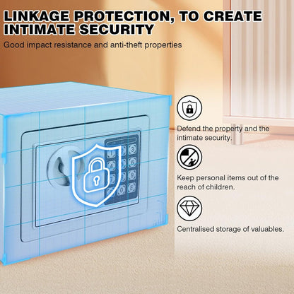 خزنة أمان عالية الأمان سعة 4.6 لتر بقفل فولاذي، صندوق نقود، صندوق أمان للمجوهرات - رقم: M132 