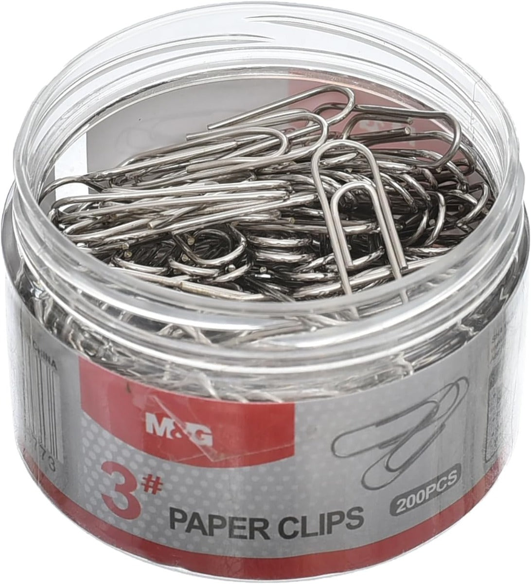 M&G Chenguang Paper Clip, Nickel, Secure and Durable Document Binding, 200 Pins - No:ABS916DR