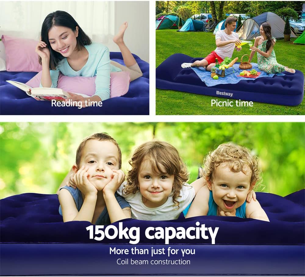 Bestway Pavillo Airbed Jr.Twin Built-in Foot Pump 1.85m x 76cm x 28cm Aeroluxe - No:67223