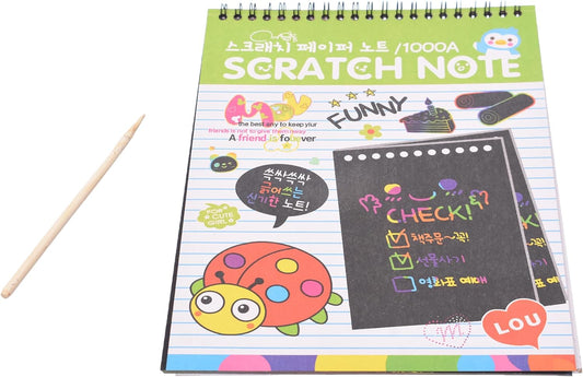 Top Spiral Scratch Note With Wooden Pen Funny Shape For Kids A6