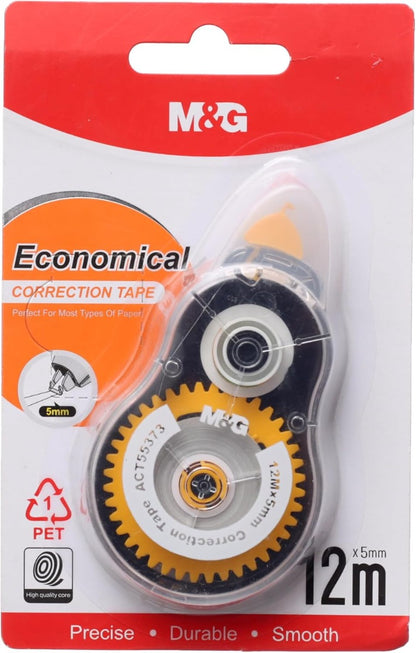 M&G Chenguang Tip Ex Economic Corrector Tape, Smooth Reliable Error Correction, 5mm X 12m - No:ACT55373