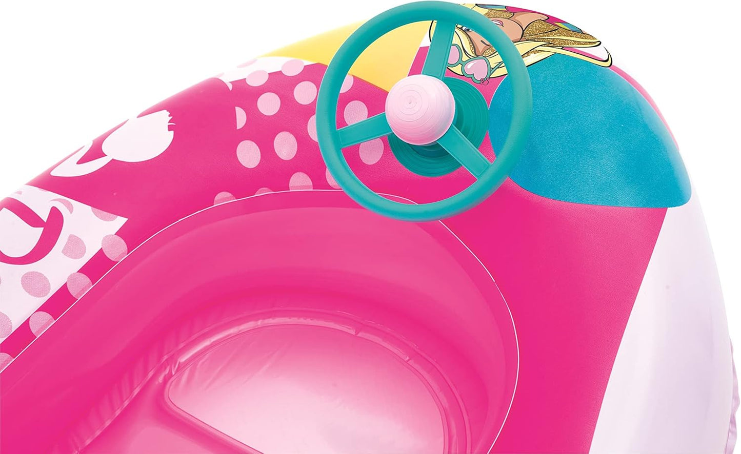 Bestway Inflatable Barbie Beach Boat for children Barbie with steering wheel 114cm x 74cm - No:93204