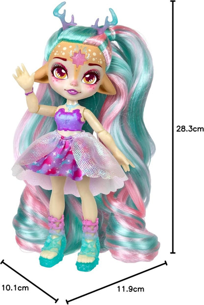 Magic Mixies Pixlings Deluxe Pack, Shimmer Reveal Galaxy Deerlee the Deer Hair Doll - No:14998