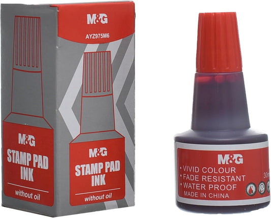 M&G Chenguang Stamping Pad Ink Refill, Red Ink for Bold, Vibrant Office Stamp - No:AYZ975M61