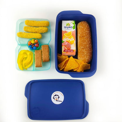 علبة غداء على شكل موز سعة 1.5 لتر من دورين مع فواصل - لون كحلي