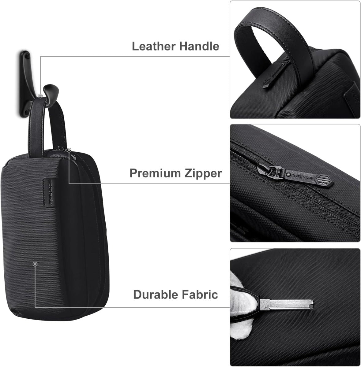 حقيبة أدوات تجميل للرجال من آركتيك هانتر، حقيبة سفر صغيرة مقاومة للماء مع جيوب متعددة - رقم المنتج: k00580 