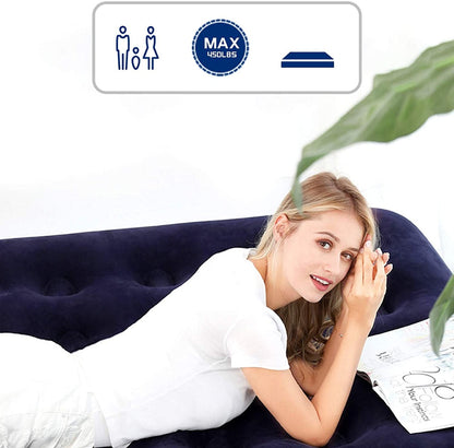 Jilong Flocked Coil Beam Blue Twin Inflatable Mattress 191x99 x22cm - No:20334