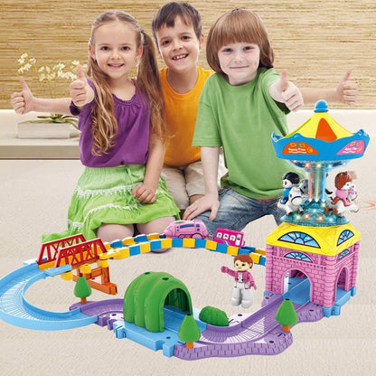 لعبة أحجية جديدة وممتعة على شكل مسار دوار، مزودة بإضاءة وصوت، 48 قطعة - رقم: 2167A