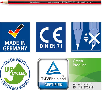 STAEDTLER Noris Colors Hexagonal Kids Colouring Pencils , pack of 12 - No:220NC12