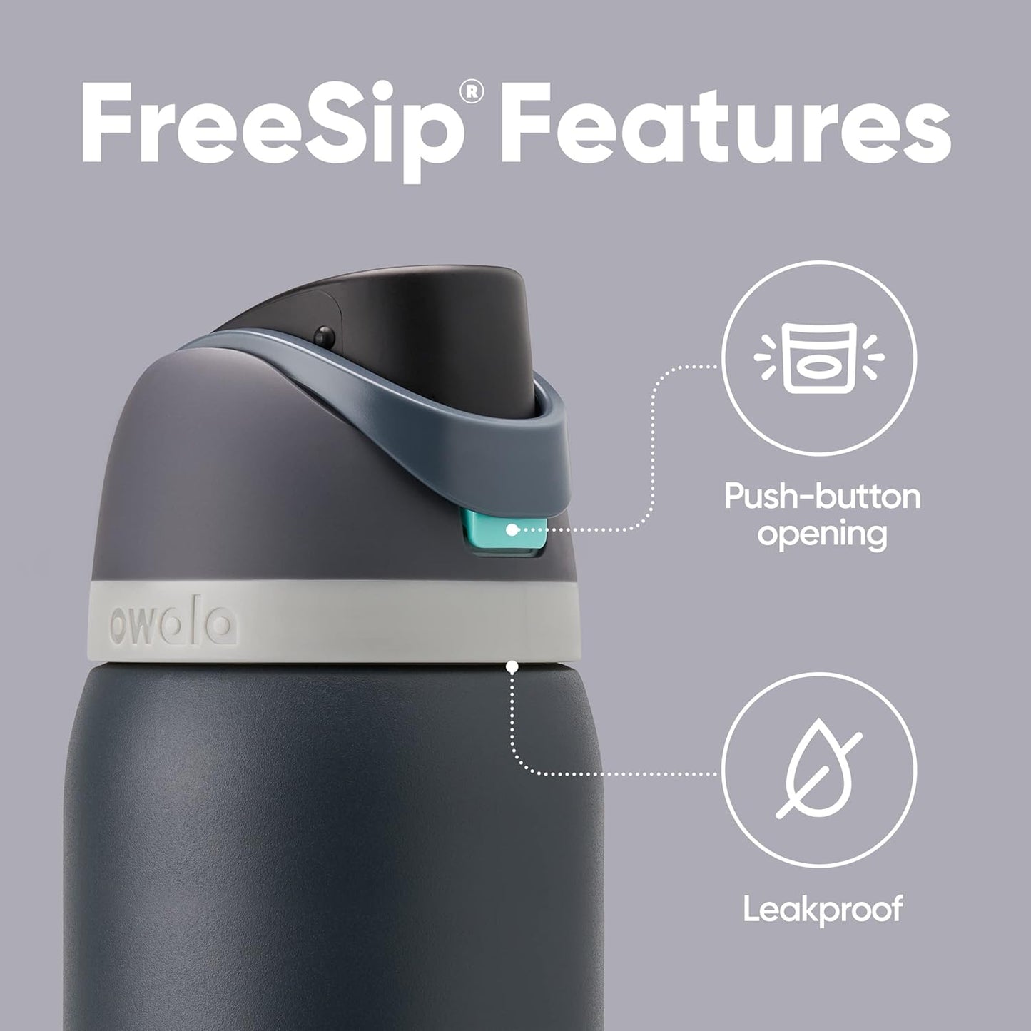 Owala FreeSip 32oz (945ml) Insulated Stainless Steel Water Bottle – Leakproof Vacuum Bottle with Built-in Straw & Carry Loop