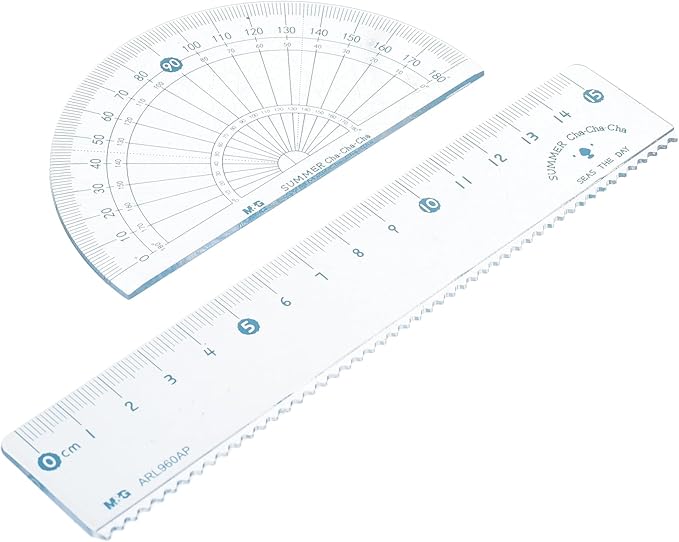 M&G Chenguang Cha Cha Cha Geometrical Set, Fun Measuring Tools, Durable Plastic - 15cm - No:ARL960AP
