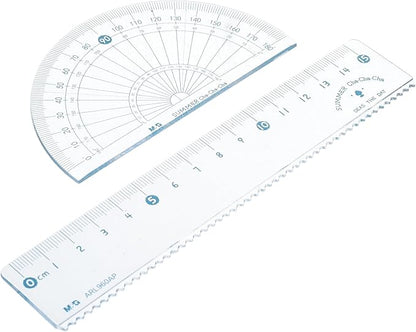 M&G Chenguang Cha Cha Cha Geometrical Set, Fun Measuring Tools, Durable Plastic - 15cm - No:ARL960AP