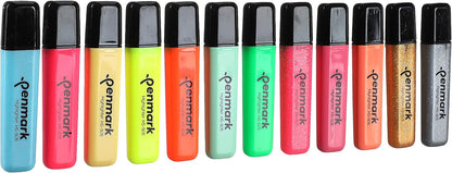 قلم تحديد Penmark، 12 لونًا (4 ألوان نيون، 4 ألوان باستيل، و4 ألوان سيملي) - رقم المنتج: HS-505-12NP