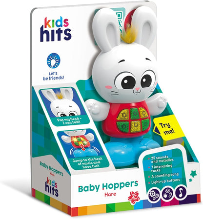 لعبة أرنب نطاط للأطفال من كيدز هيتس، طولها 15 سم، مناسبة للأطفال من عمر سنتين فما فوق.