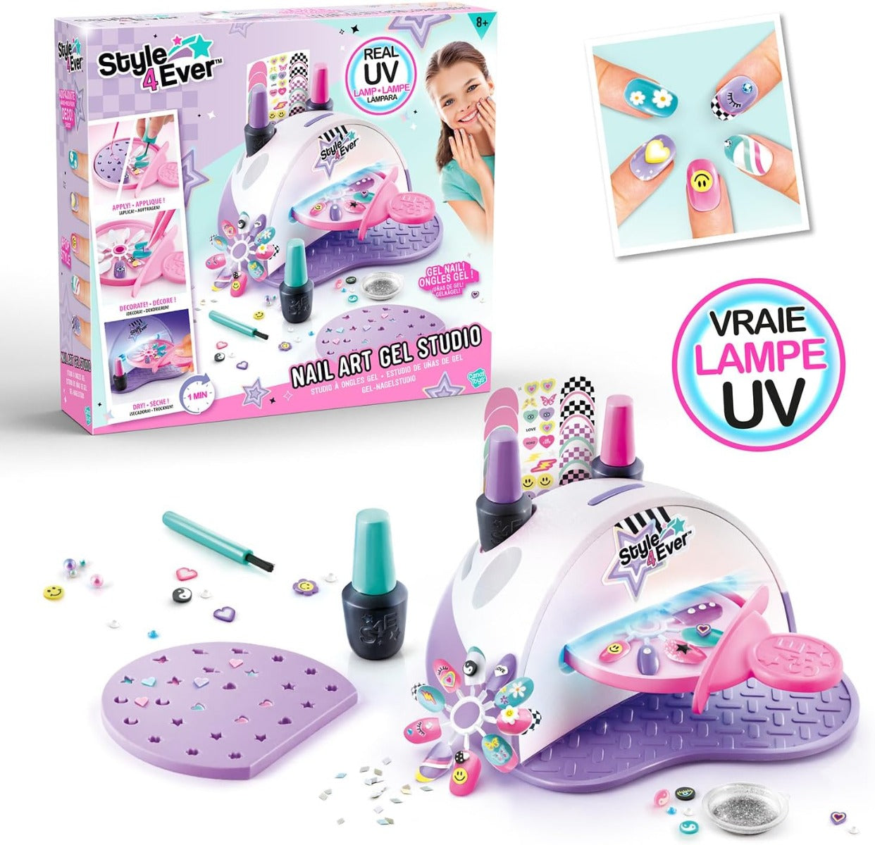 مجموعة أدوات تزيين الأظافر من كانال تويز - ستايل فور إيفر OFG 241 جل ستوديو مع مصباح تجفيف أظافر بالأشعة فوق البنفسجية