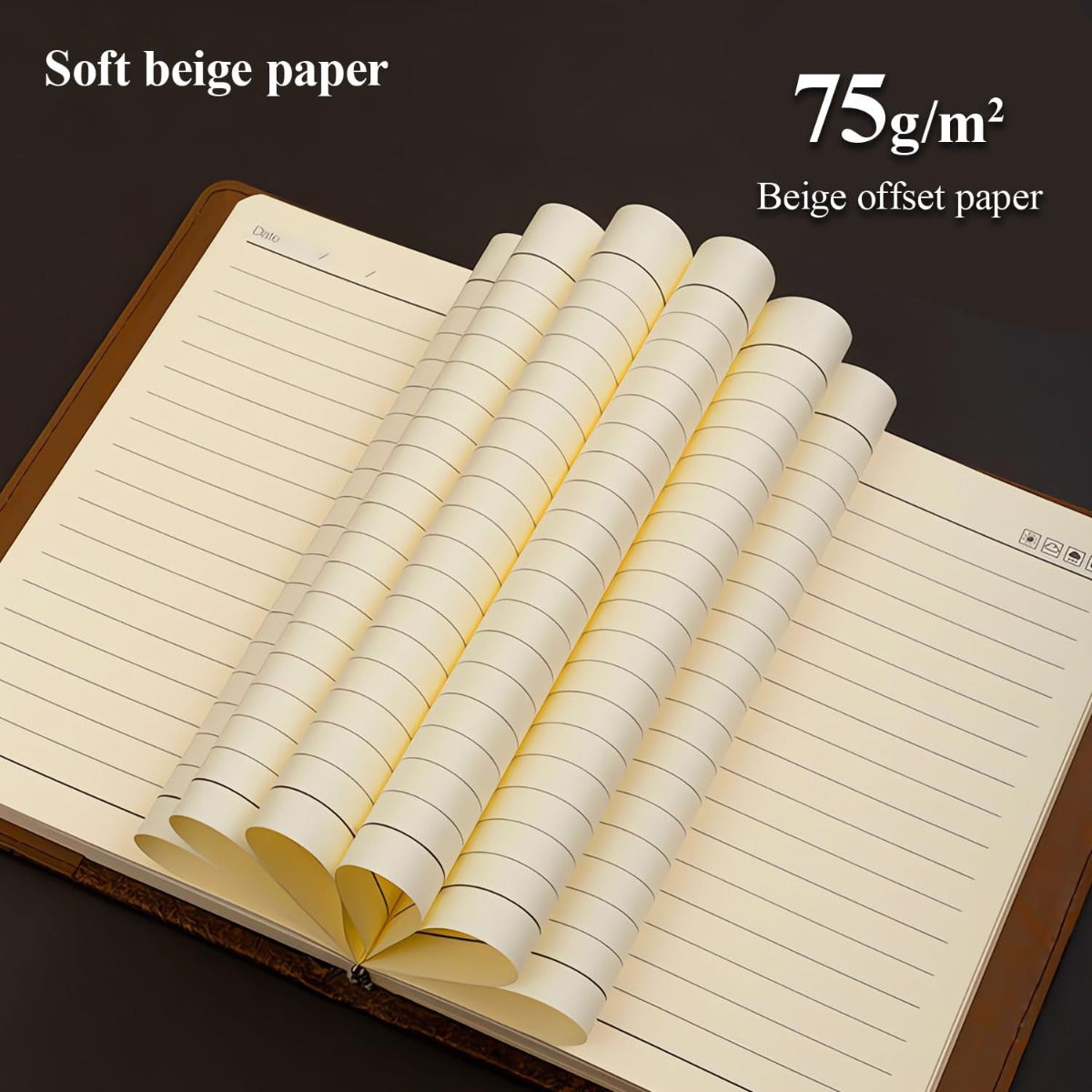 M&G Chenguang Lined Journal Notebook, 310 Pages Leather Hardcover Notebook - No:APY1FK78