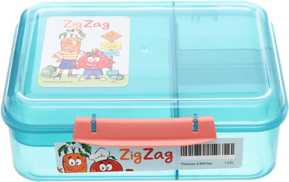 Zigzag Plastic ZigZag Lunch Box, 1.65 Liter Capacity - Light Green- No:0073