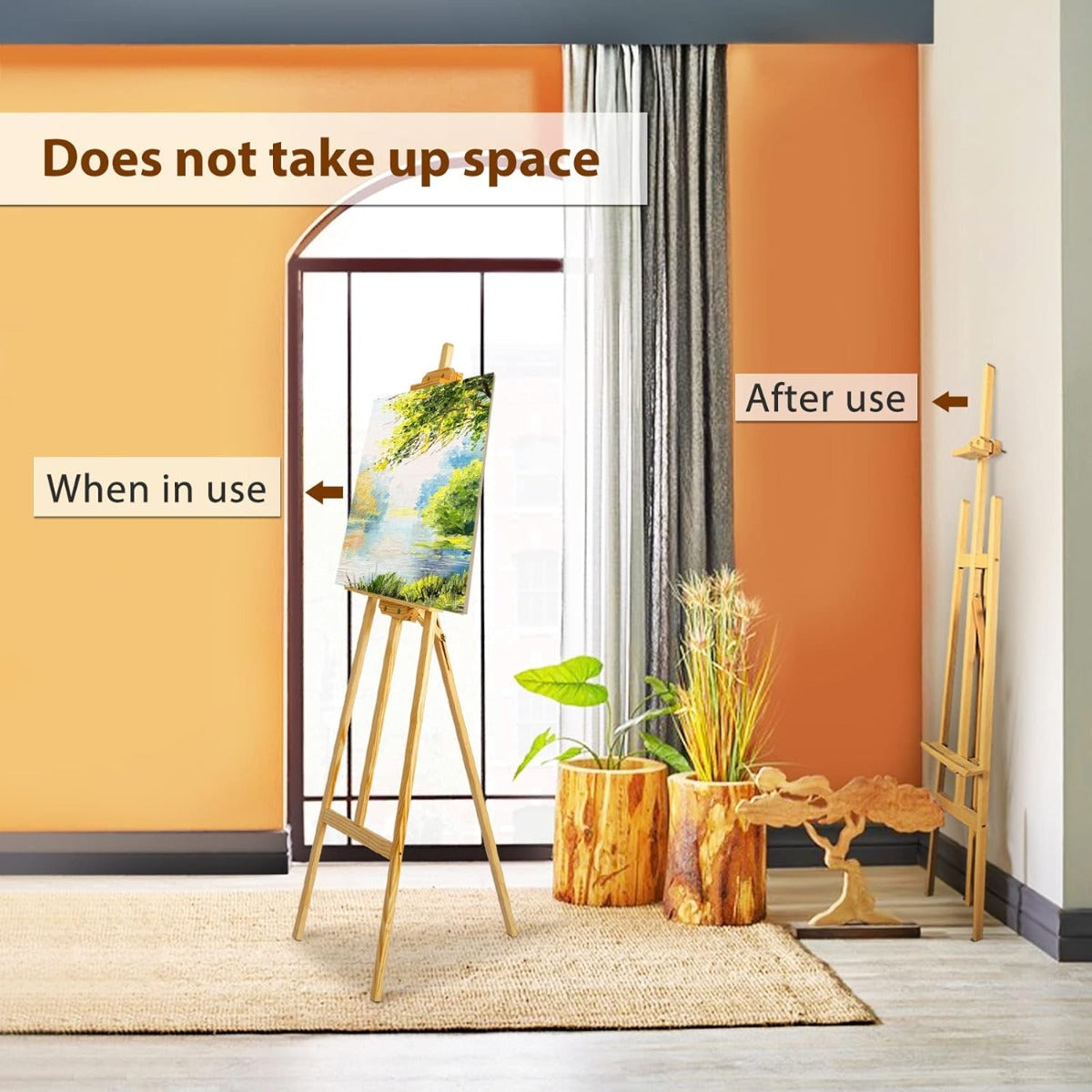 K-max Trintion Easel Stand 1.5M Studio Easel Adjustable Drawing Painting - No:HJ-175B