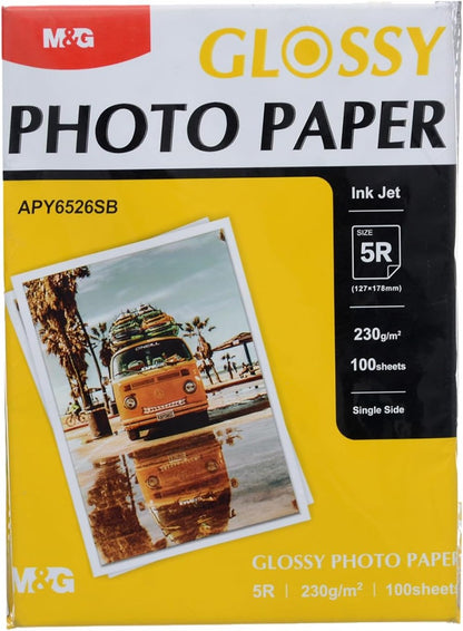 ورق لامع من إم آند جي، 230 غرام/متر مربع، مقاس 12.7 × 17.8 سم - رقم: 6526Sb