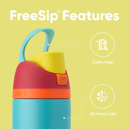 Owala FreeSip 32oz (945ml) Insulated Stainless Steel Water Bottle – Leakproof Vacuum Bottle with Built-in Straw & Carry Loop