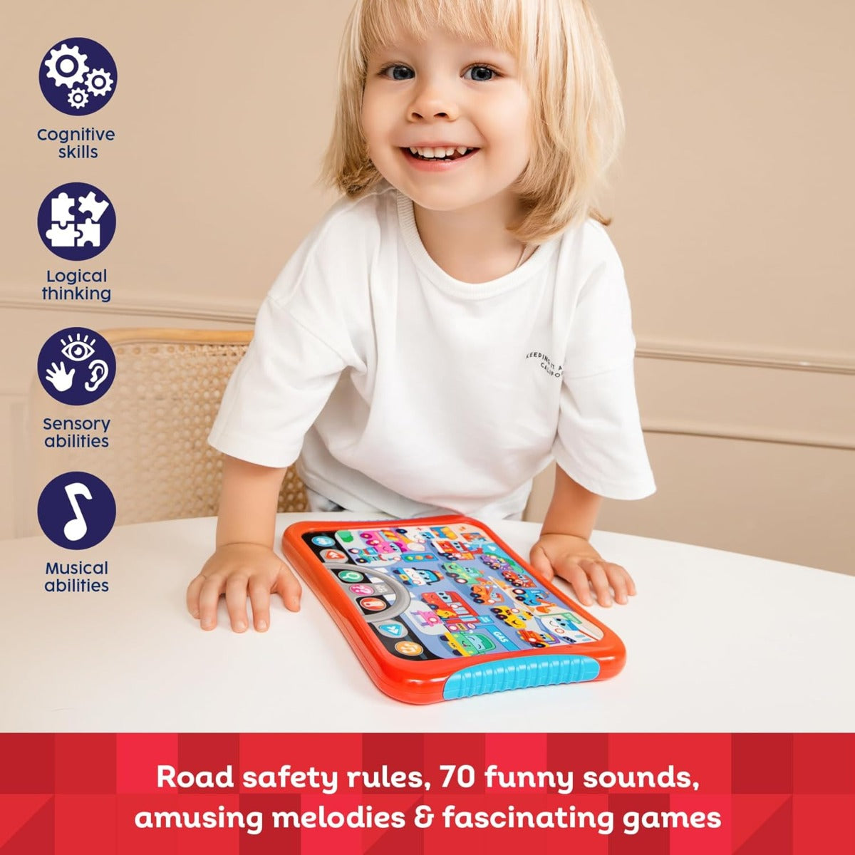 Educational Toddler Hit Pad Kids hits Board game designed with trucks and cars