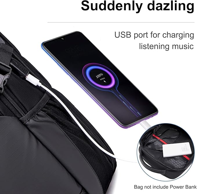 حقيبة ظهر جولدن وولف للجنسين، سعة 19 لترًا، مضادة للسرقة، تفتح بزاوية 180 درجة، تتسع لجهاز كمبيوتر محمول حتى 15.6 بوصة - رقم المنتج: GB0444 