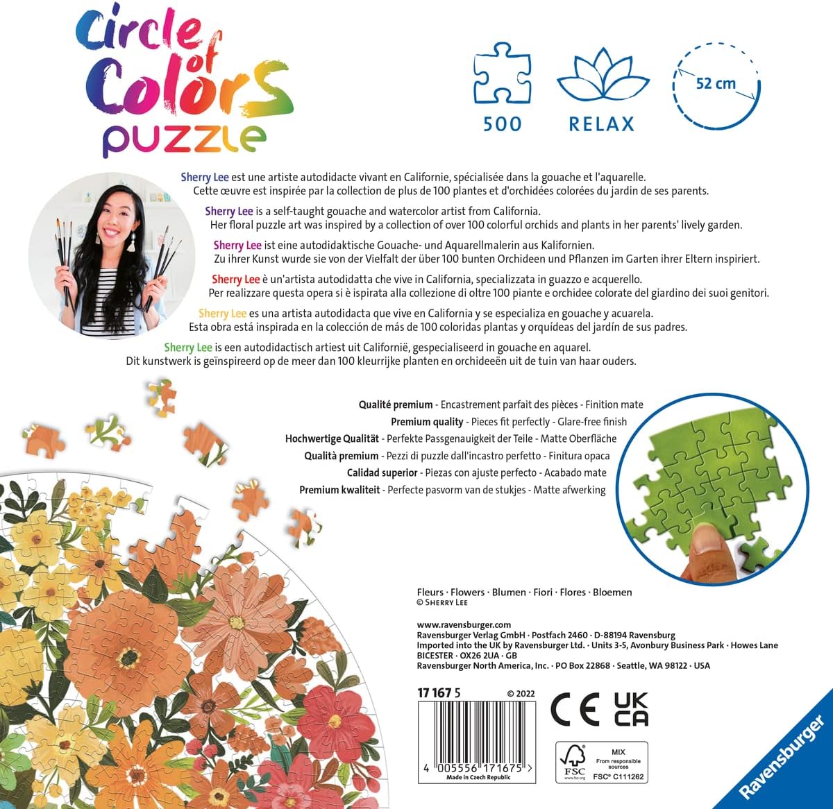 Ravensburger Circle of colors-Flowers Puzzle - 500pcs - No:17167