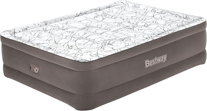 Bestway Tritech Fashion Flock Air Mattress Queen Built-in AC Pump 2.03m x 1.52m x 56cm - No:6713E