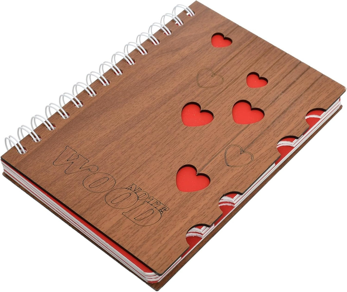 Yassin Woody Notebook, 50 Sheets 15x19cm for Compact Notes, Dotted lines