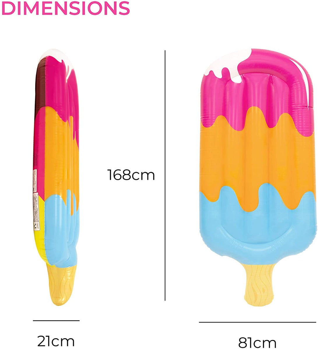 بساط جيلونج القابل للنفخ على شكل مصاصة مثلجة، عوامة حمام سباحة، مرتبة هوائية، لعبة شاطئية، 178 سم × 92 سم - رقم: 33068