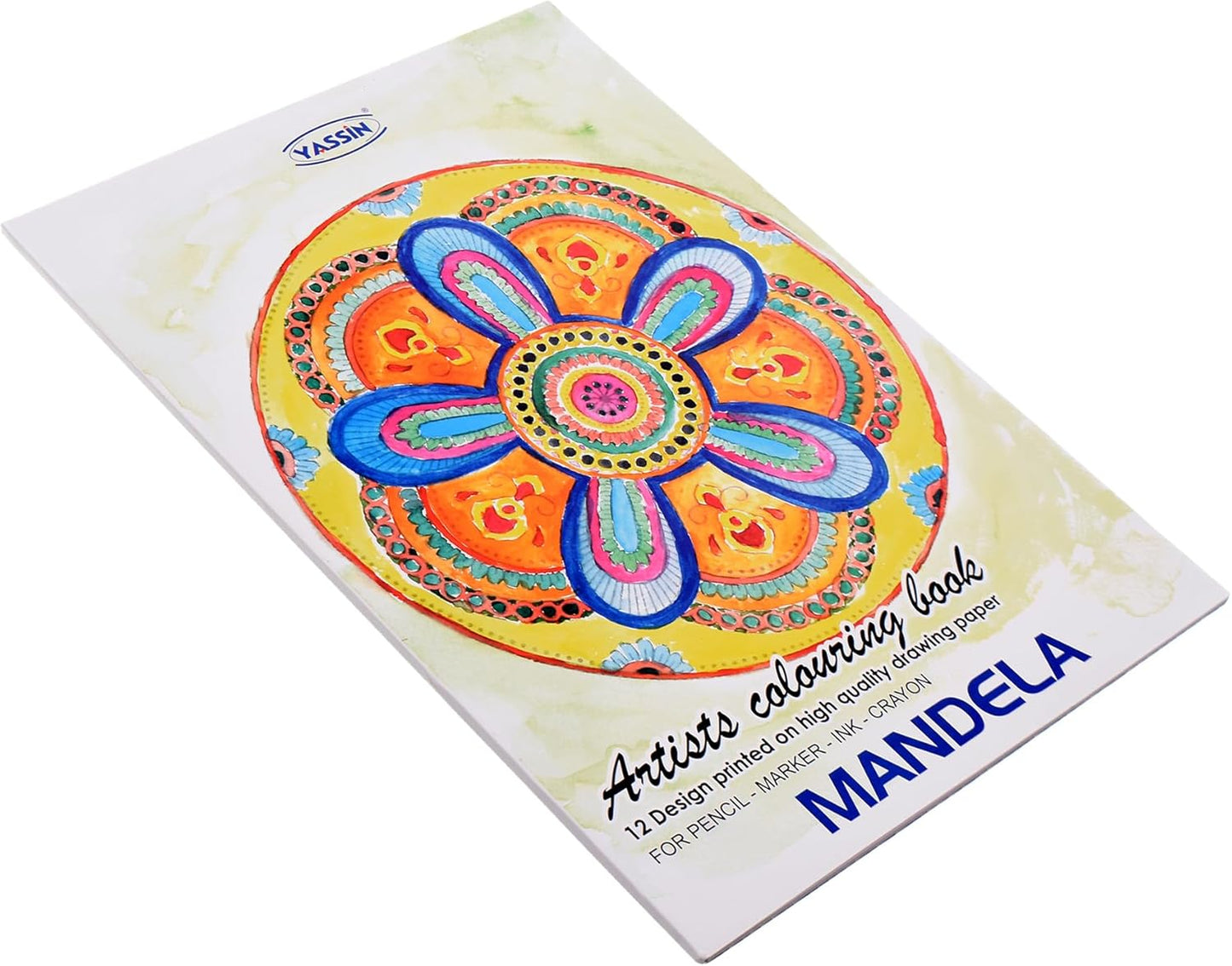 كتاب تلوين فني لياسين مانديلا، يحتوي على 12 تصميمًا مطبوعًا بجودة عالية - رقم: 1139